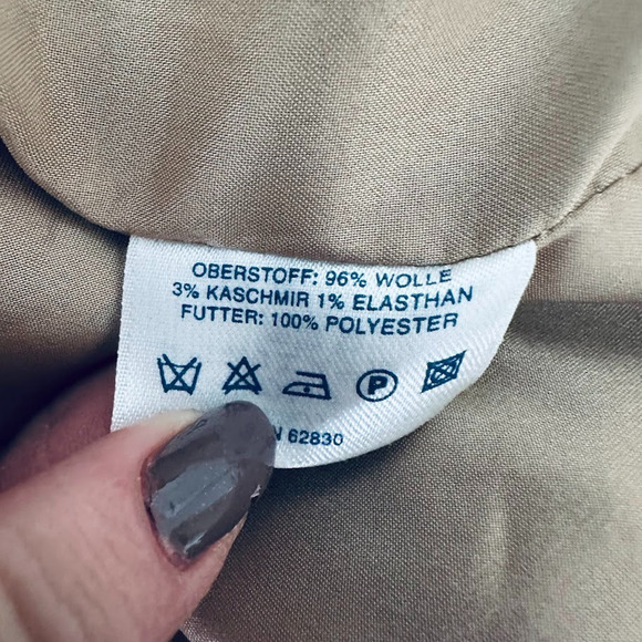 Lands End Beige Plaid Women Wool Cashmere Blazer Jacket 22W Preppy Twee Academic - Picture 7 of 8